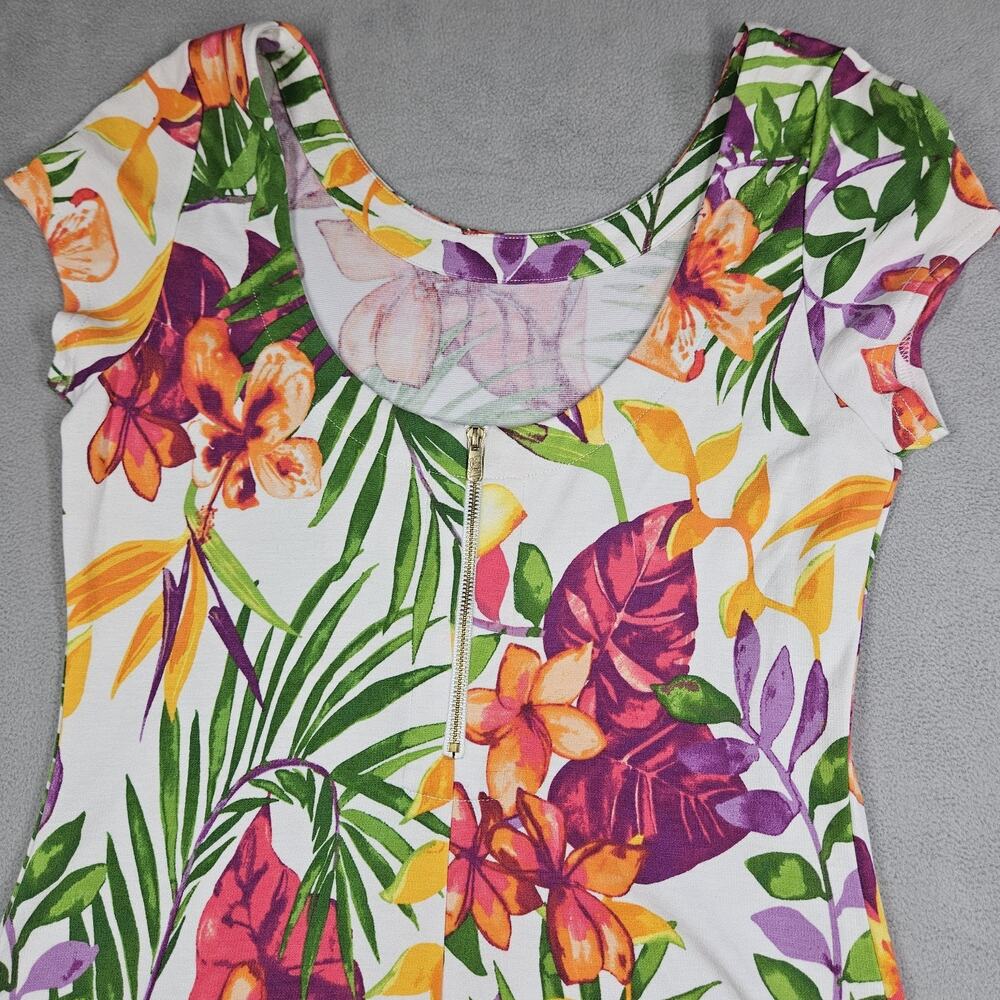 Tommy Bahama Shirt Dress Womens Small Knee Length Short Sleeve Floral Tropical - Picture 6 of 11